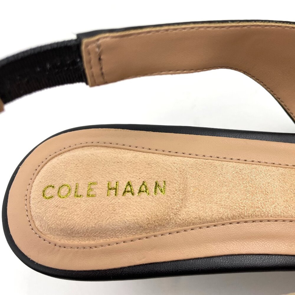 Cole Haan Go-to Slingback Pump 45 mm Womens Black Leather Shoes Size 9.5 B - Picture 7 of 10